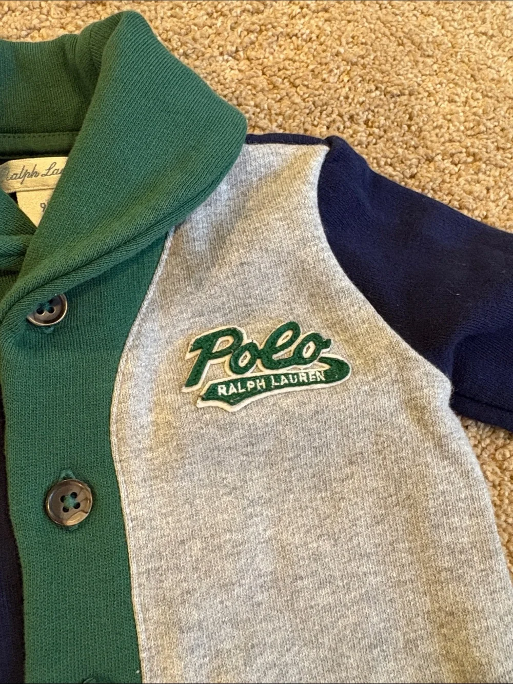 Ralph lauren knit fleece color block coveralls